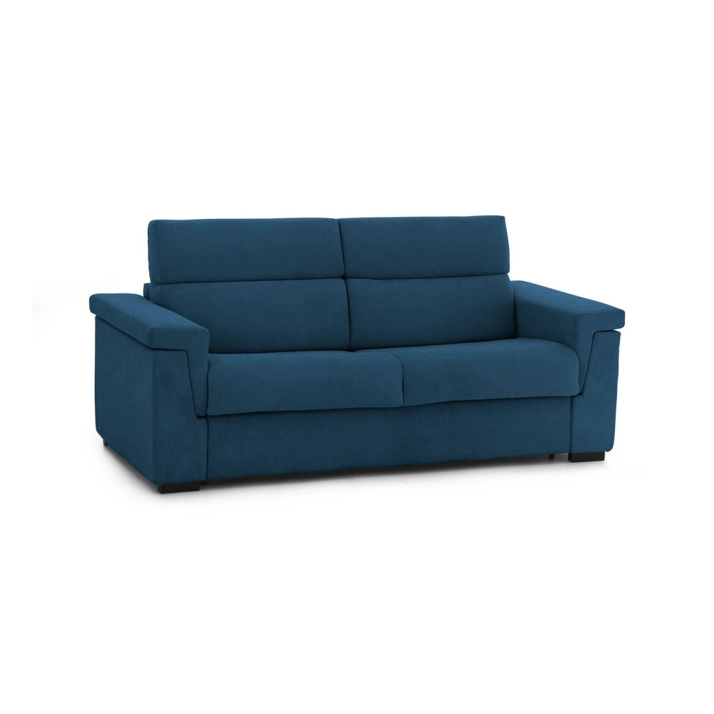 Cantu, Divano Fisso 3 Posti Sfoderabile Made in Italy, 225x95 cm blu