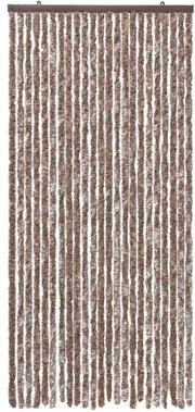 Tenda in Ciniglia 120x230 cm Porta Ingresso ProteggiSole Antimosche Lavabile Regolabile Beige Marrone