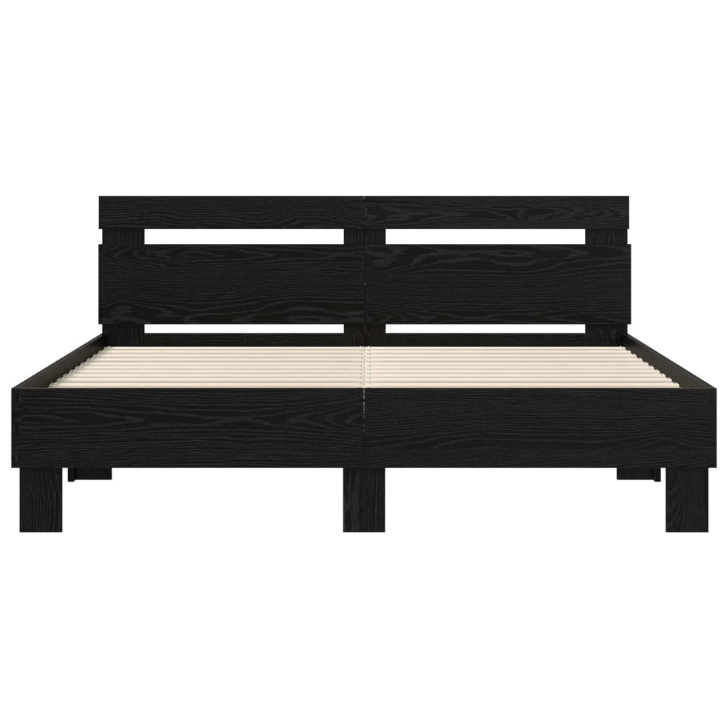 Struttura del letto Rovere Nero 140 x 200 cm 3417312