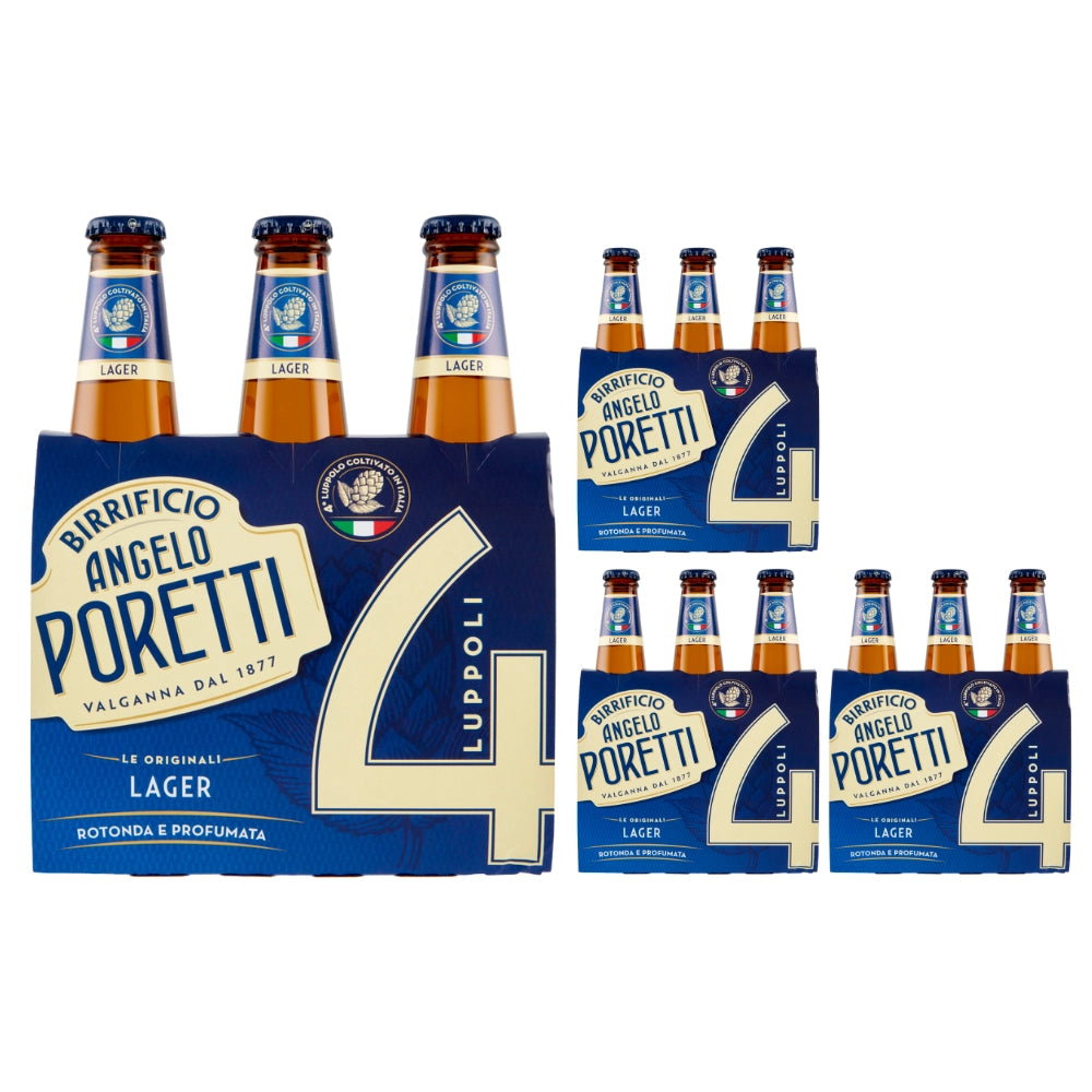 Birrificio angelo poretti birra 4 luppoli l'originale 12 bottiglie da 33 cl