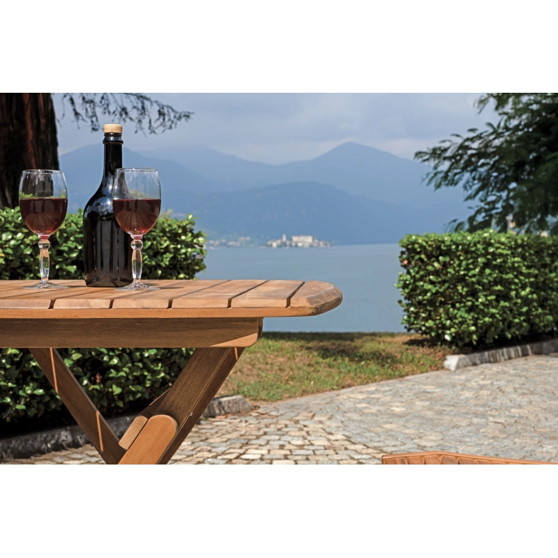 Set Di 2 Sedie Pietrasanta In Acacia Pieghevole Senza Braccioli Moia