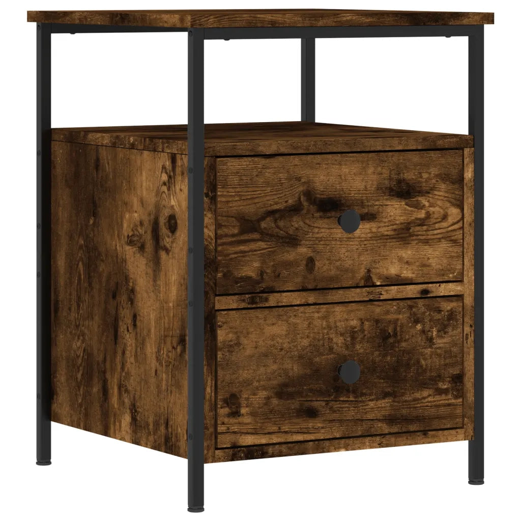 Comodino | Armadio da Notte | Mobiletto da notte Rovere Fumo 44x45x60 cm in Legno Multistrato