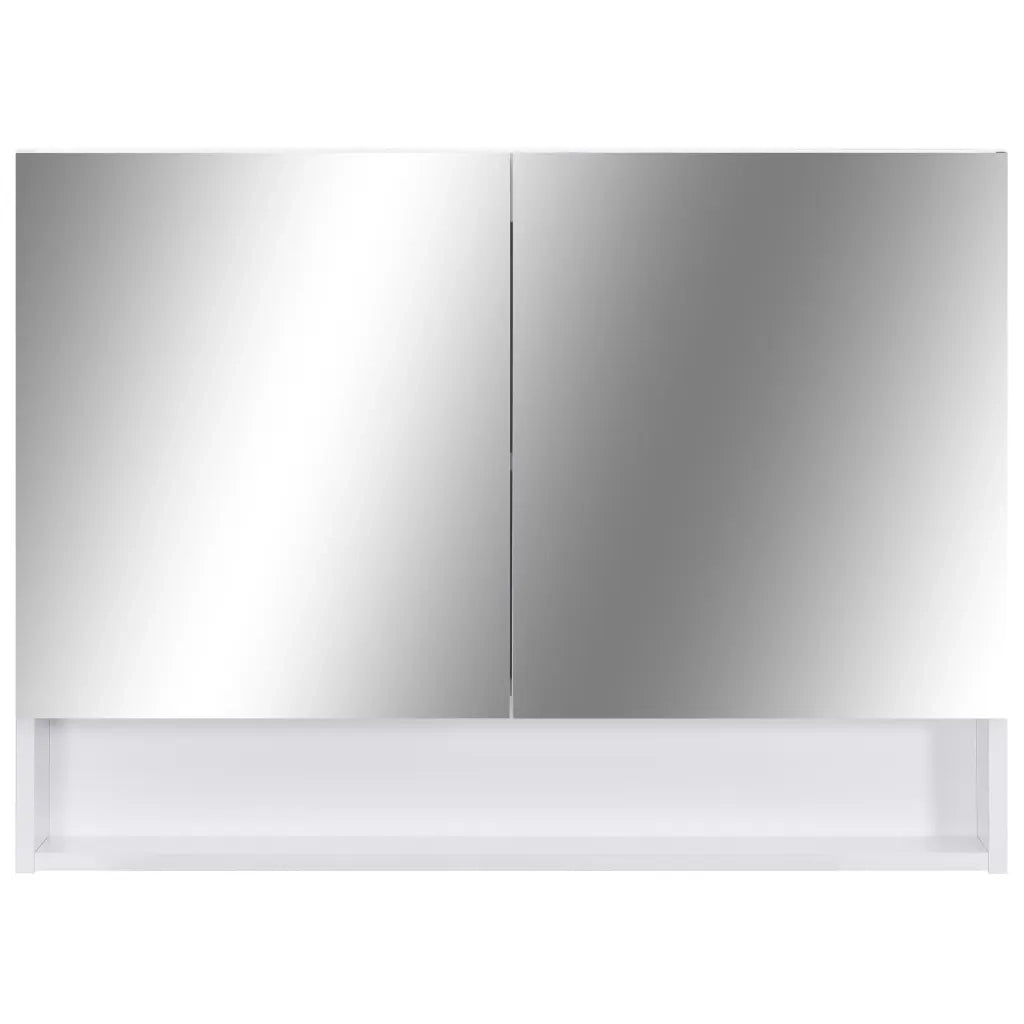 Armadietto a Specchio con LED Bianco 80x15x60 cm in MDF 323604