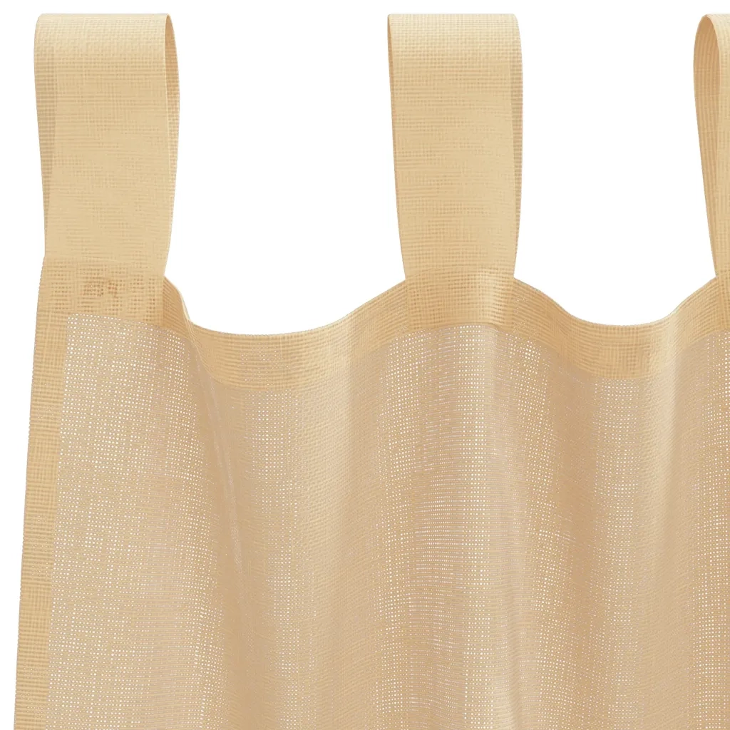 Tende in Voile con Tasche per Aste 2 pz Sabbia 4102218