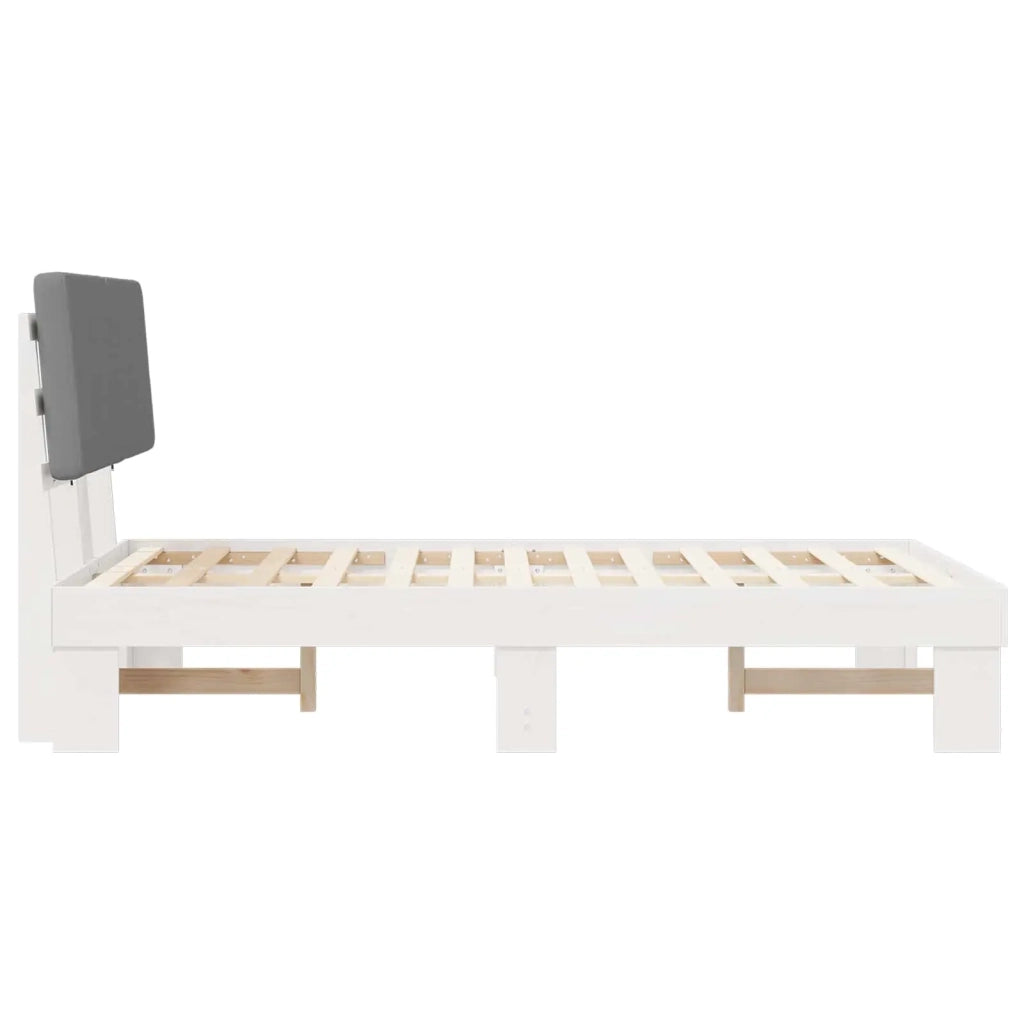 Letto con Testiera Rivestita Grigio chiaro 120 x 200 cm 877493
