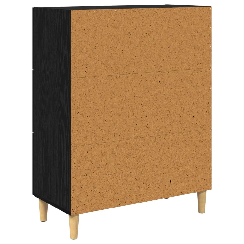 Credenza Rovere Nero 69,5 x 34 x 90 cm Legno multistrato 880636