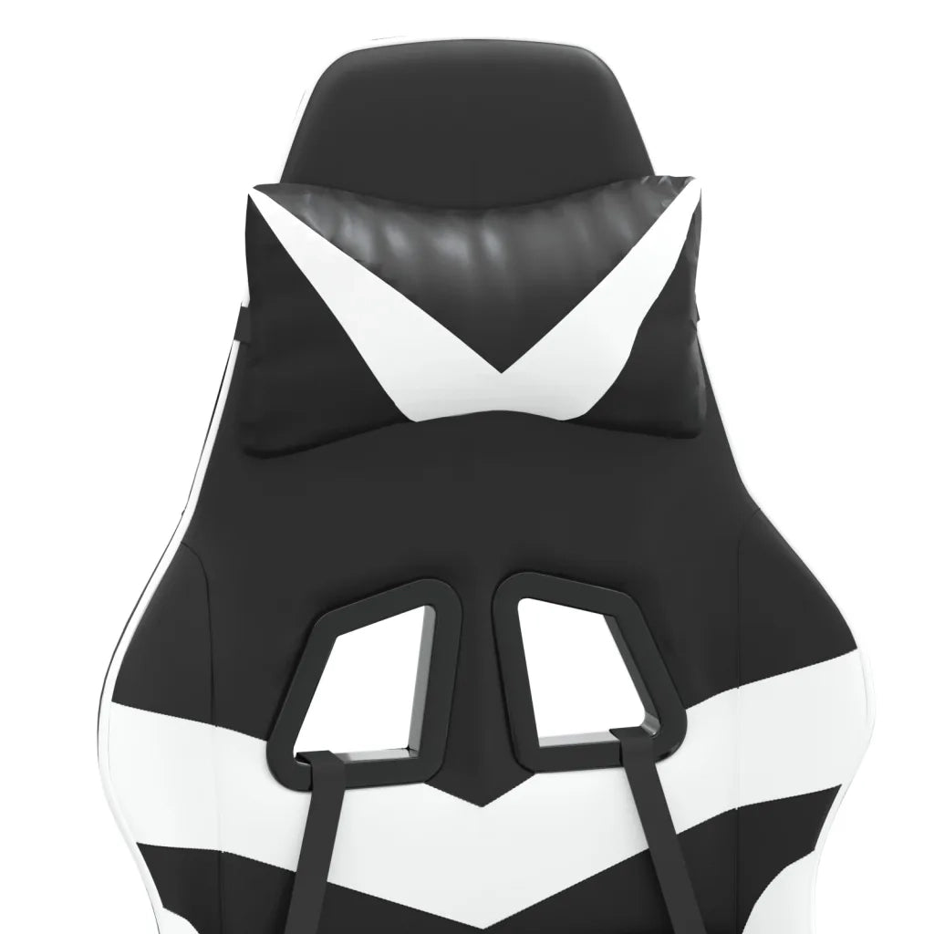 vidaXL Sedia da Gaming Girevole Nero e Bianco in Similpelle