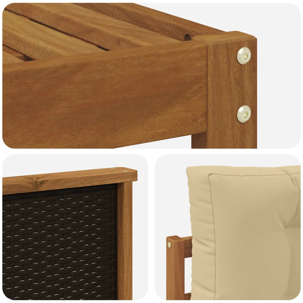 Set di divani da esterno 4 pz Naturale e Beige 3382456