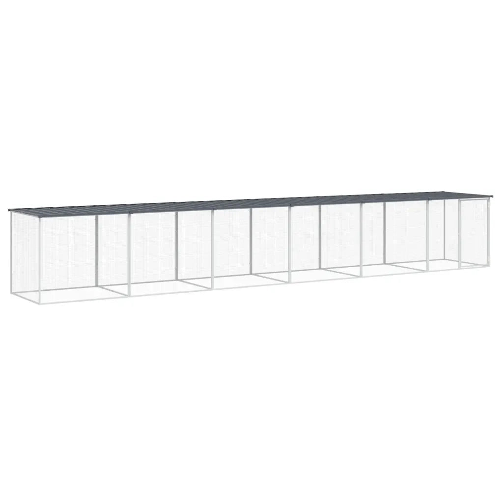 Gabbia Polli con Tetto Antracite 603x98x90 cm Acciaio Zincatocod mxl 124798