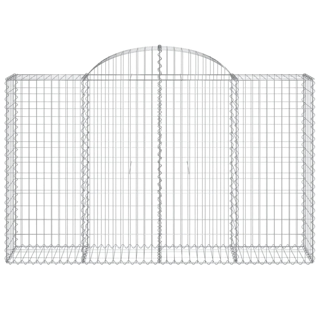 Cestini gabbioni recinzione a gabbia muro di contenimento ad arco 20 pezzi 200 x 50 x 120/140 cm ferro zincato argento 02_0040603