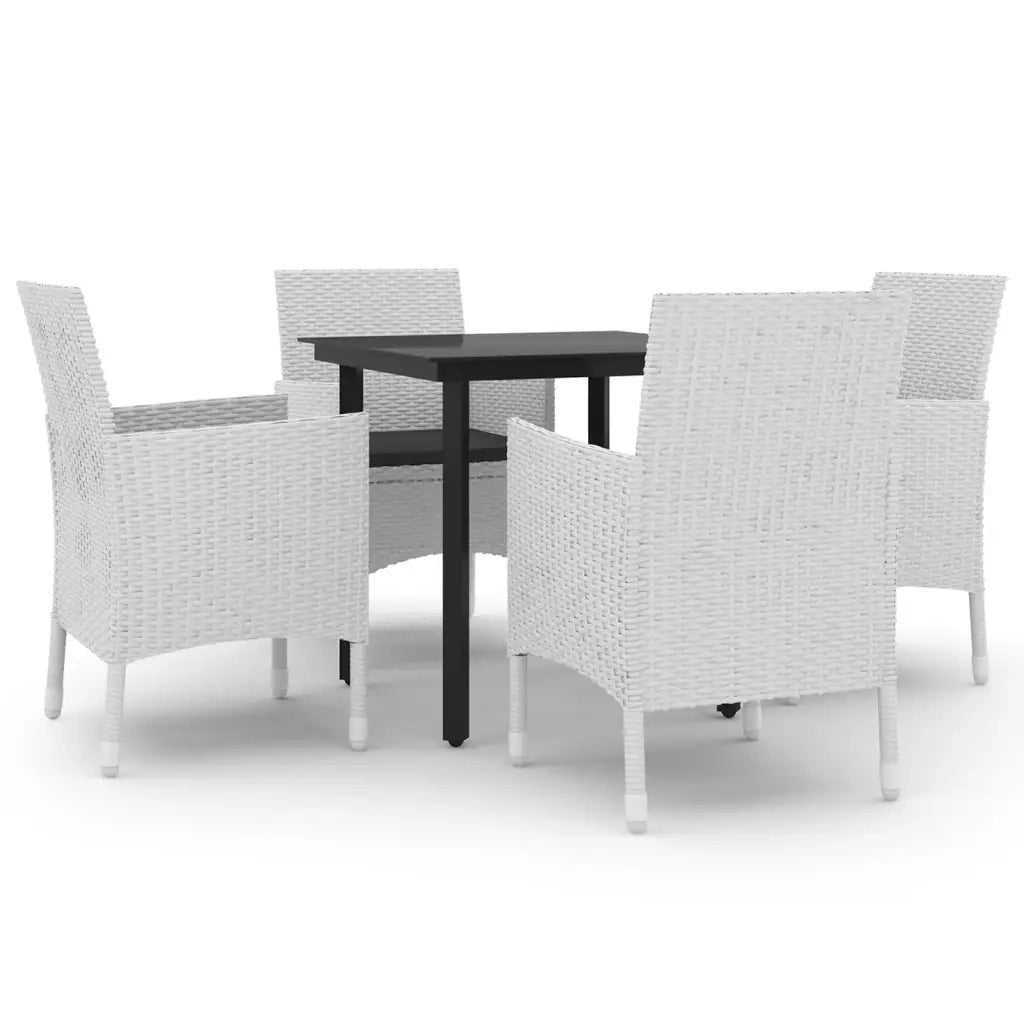 Set da Pranzo da Giardino 5 pz con Cuscini Polyrattan e Vetro cod mxl 38796