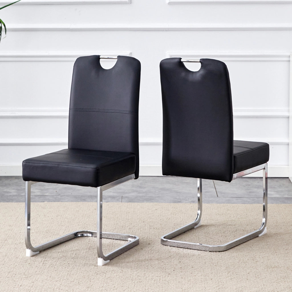 Sedie da Pranzo Imbottite con Design Ergonomico ¨C MINIMAL ¨C Set 2 Pezzi, Nero