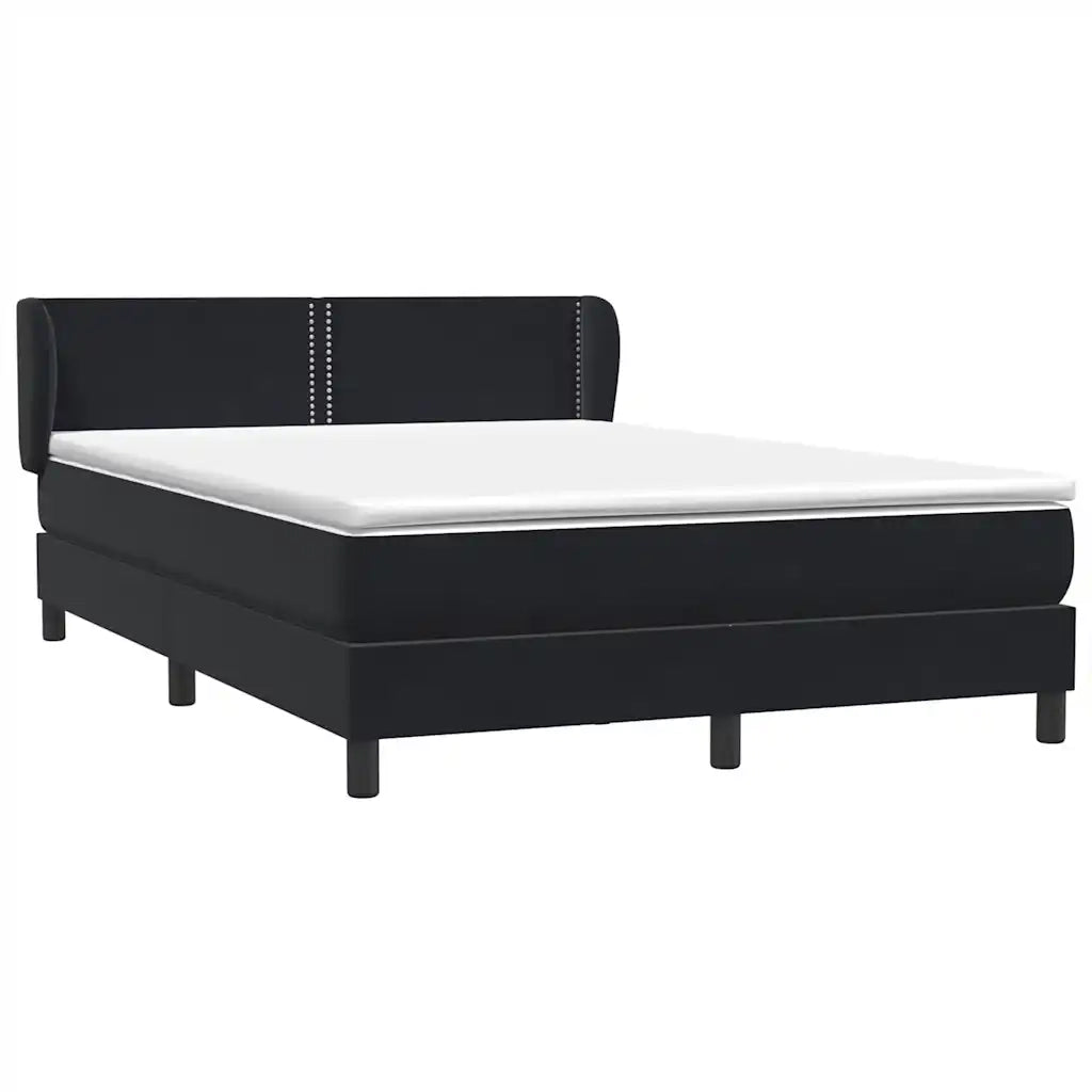 Giroletto a Molle con Materasso Nero 160x210 cm in Velluto 3317447