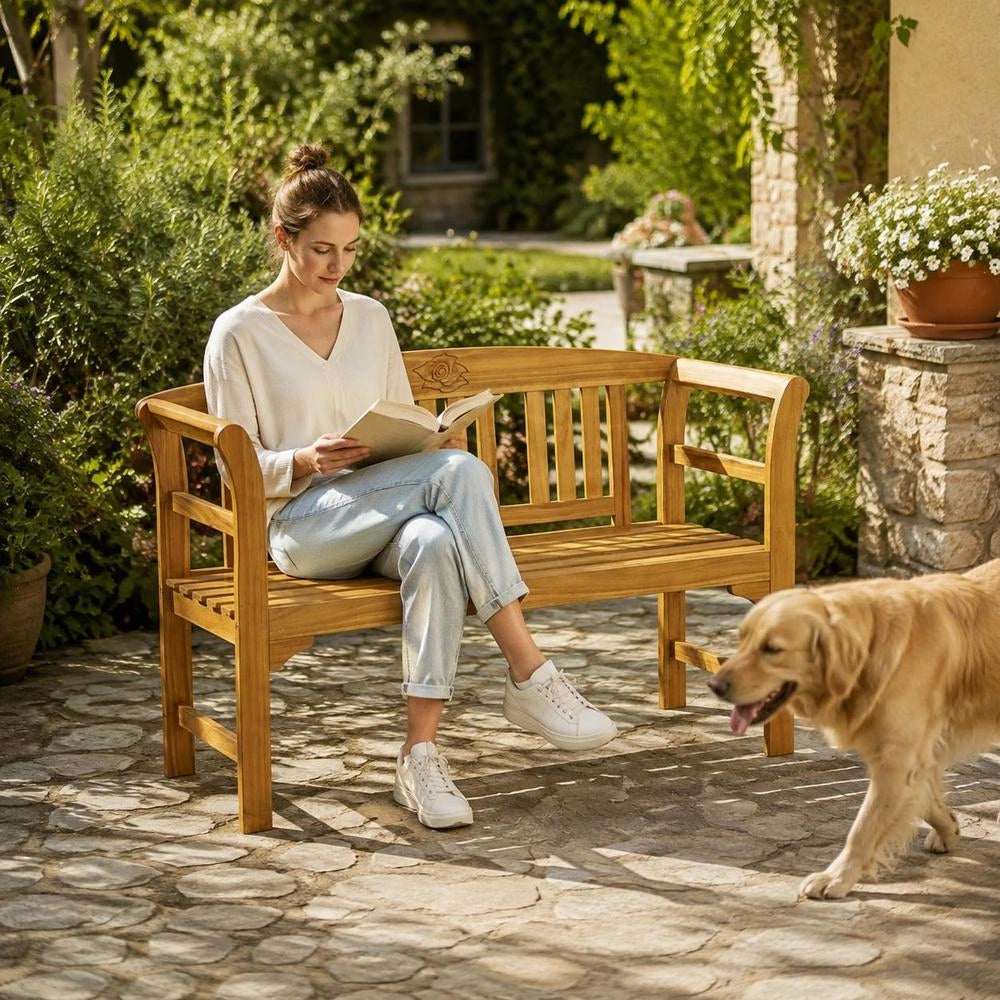 Garden Bench 114 Cm Solid Acacia Wood
