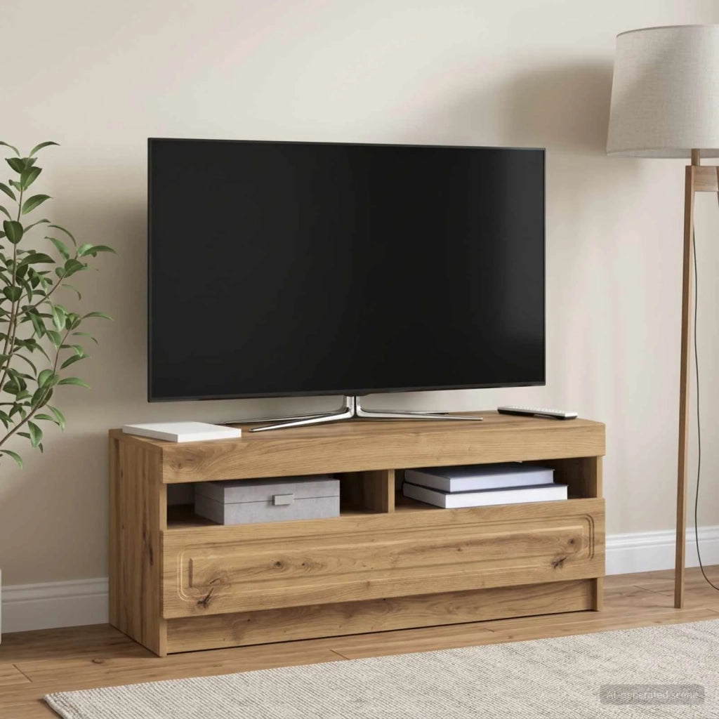 Mobile TV LED Rovere Artigianale Legno ingegnerizzato 897874