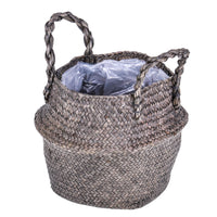 Set 2 Cesti Giara in Materiale Naturale H 24 cm