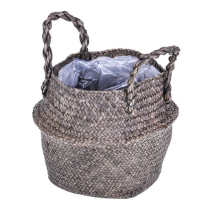 Set 2 Cesti Giara in Materiale Naturale H 24 cm