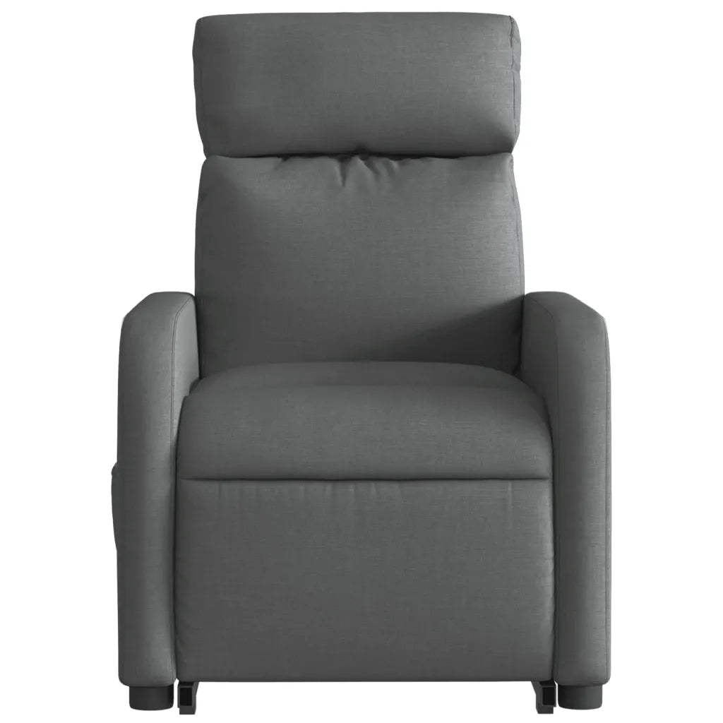 Poltrona Alzapersona Massaggi Reclinabile Grigio Scuro Tessuto 3206709