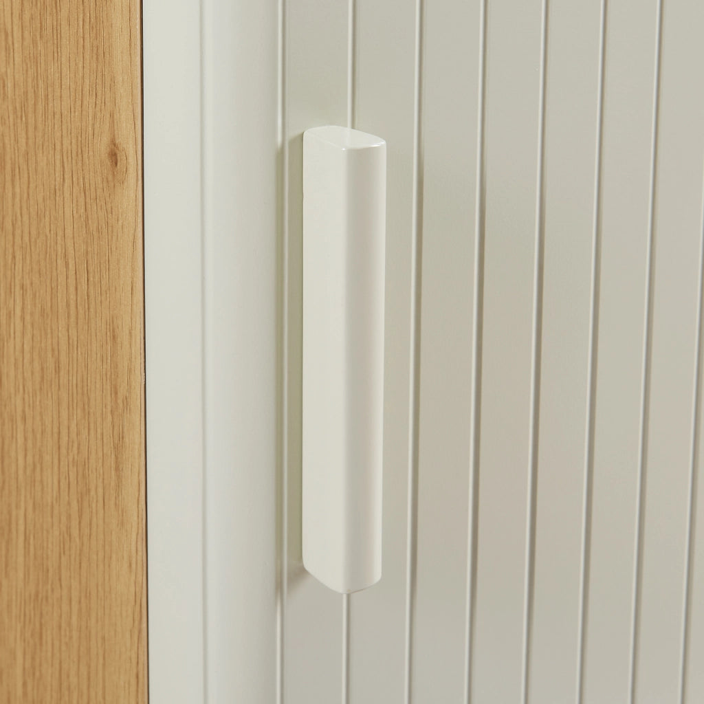 Armadietto a Muro Ferrersp per Bagno Mobile da Parete 50 x 45 x 24 cm - Effetto Rovere / Avena Oatmeal [en.casa]