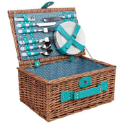 Cestino da picnic per 4 persone, marrone, 40x28x18h cm