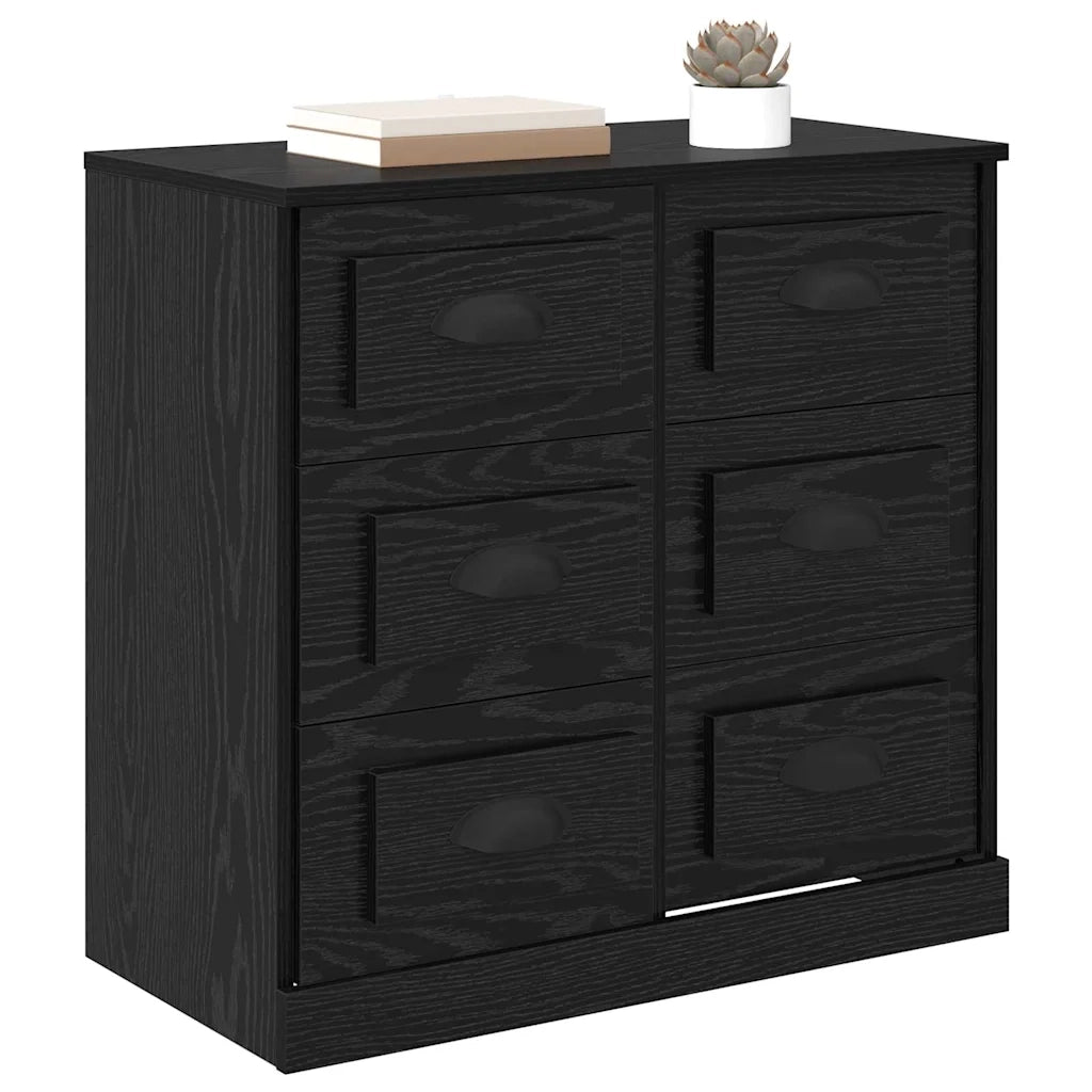 Credenza-Buffet-Armadio da cucina Rovere Nero 70 x 35,5 x 67,5 cm Legno multistrato 257833