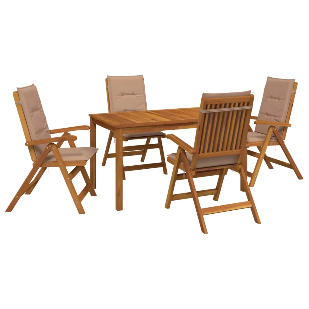 Set da pranzo da giardino 5 pezzi Naturale 3434557