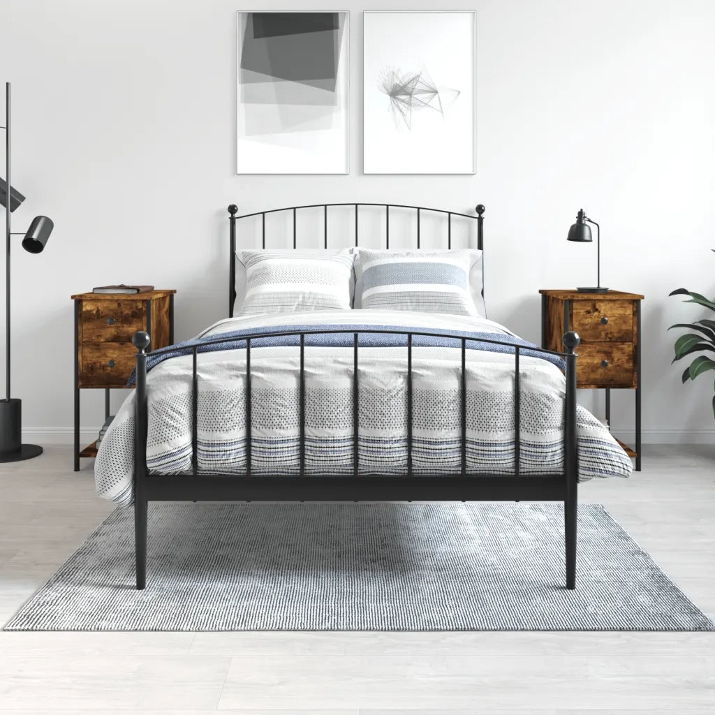 Comodini 2 pz-Set di 2 Tavolino da notte Rovere Fumo 32x42x70 cm in Legno Multistrato