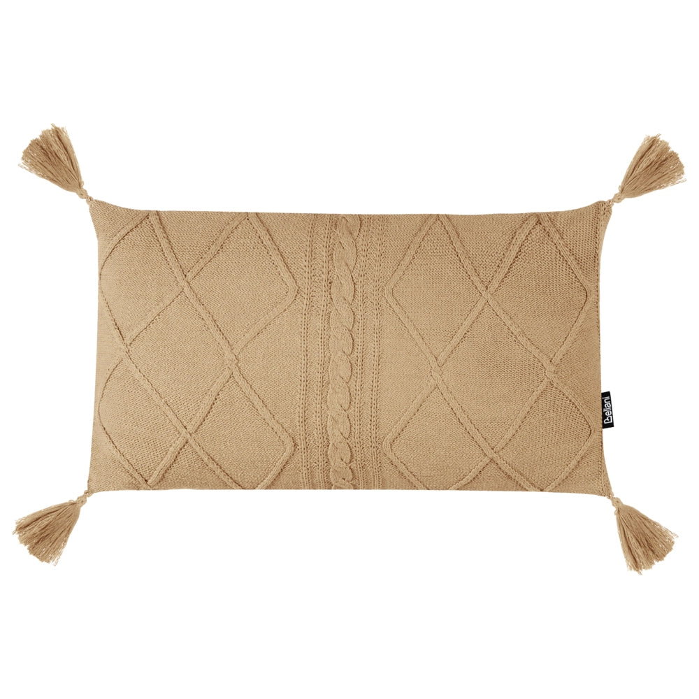 Set di 2 cuscini in cotone intrecciato beige 30 x 50 cm soggiorno camera da letto