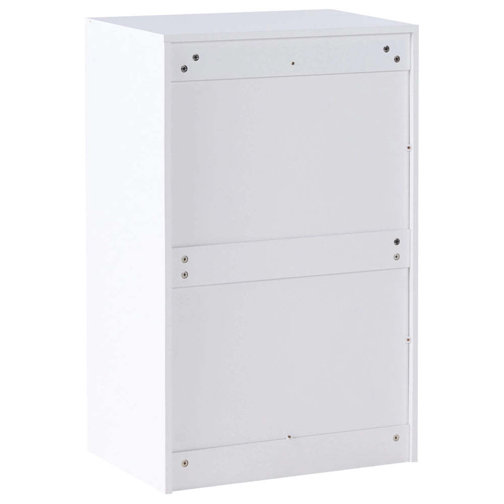 Cassettiera scandinava 5 cassetti piano in legno bianco in stile scandinavo