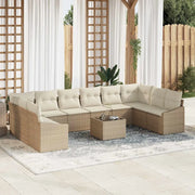 Set di divani con cuscino 11 pcs Beige polyrattan 3346911