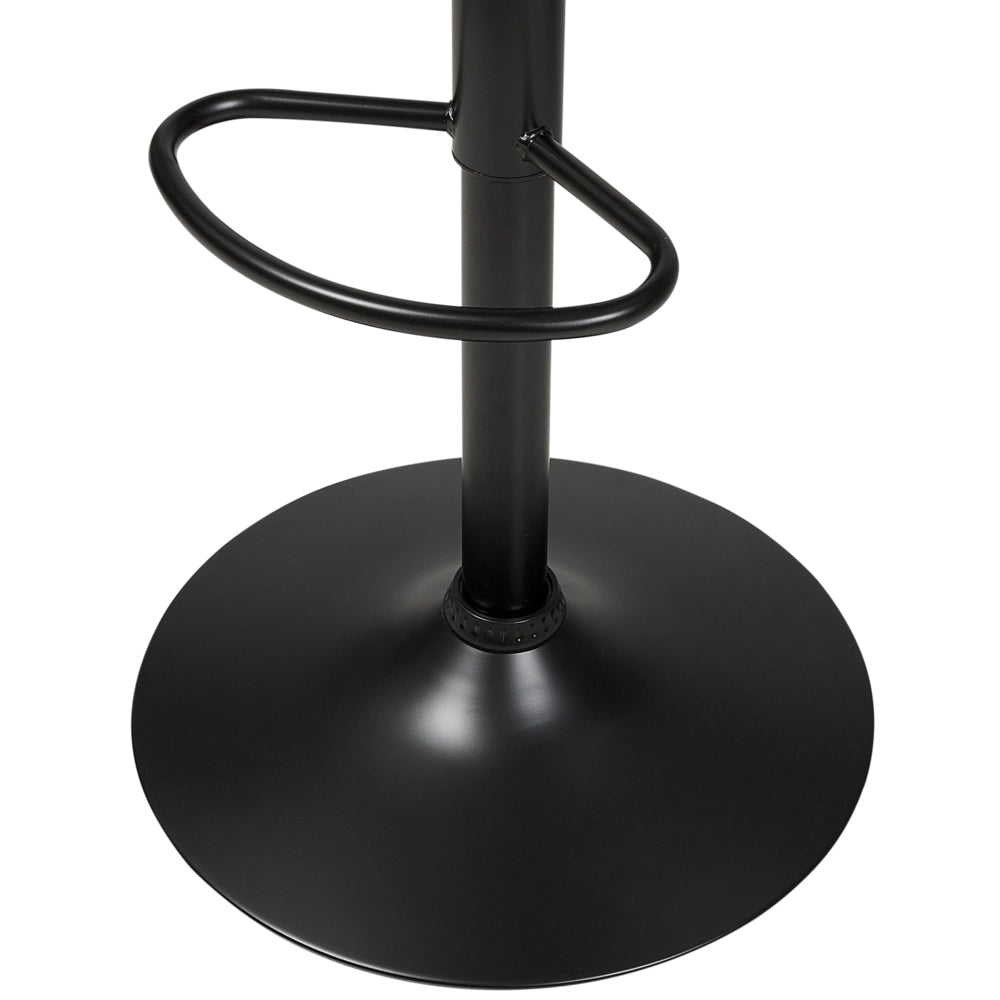 Set di 2 sgabelli da bar in legno scuro con rivestimento in ecopelle nera Sgabello girevole con pistone a gas regolabile in altezza moderno