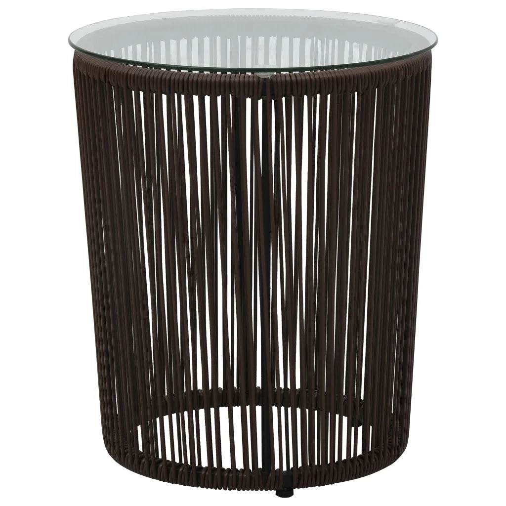 Set da Bistrot 3 pz | Set Salotto da Giardino con Cuscini in Polyrattan Marrone