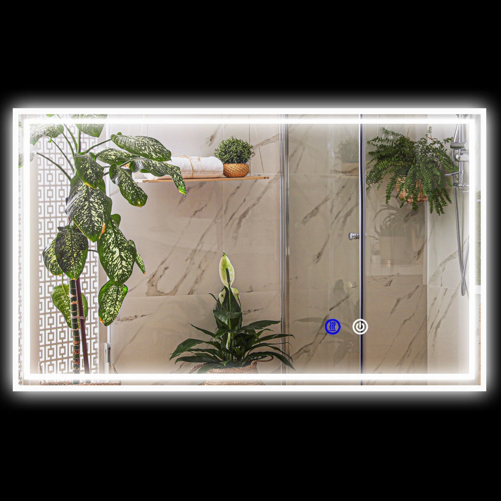 Specchio da bagno LED rettangolare ¨C Zephmum ¨C Bianco 100x60 cm