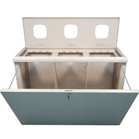 Mobile per Raccolta Differenziata 3 Scomparti con Apertura Frontale 120x40x90 cm in Acciaio Beige