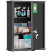 Armadietto a muro con serratura ¨C zephmum ¨C 40x15x53.5 cm, nero