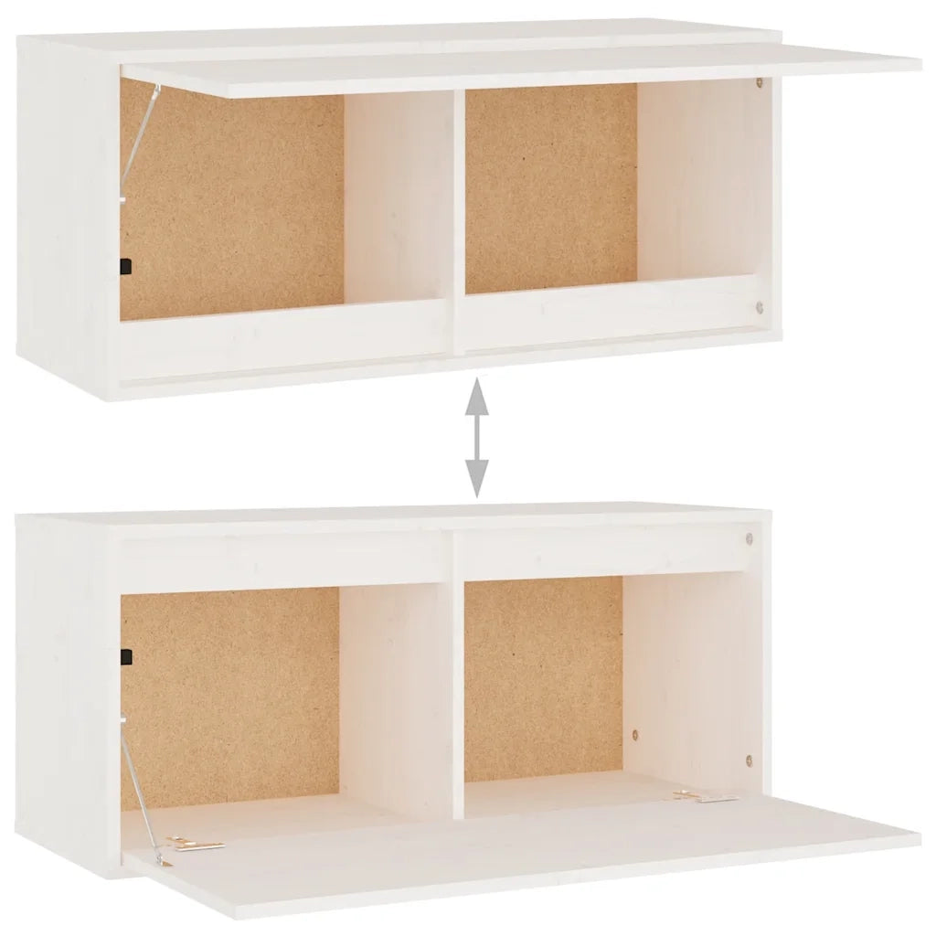 Mobili Porta TV 4 pz Bianchi in Legno Massello di Pino cod mxl 15225
