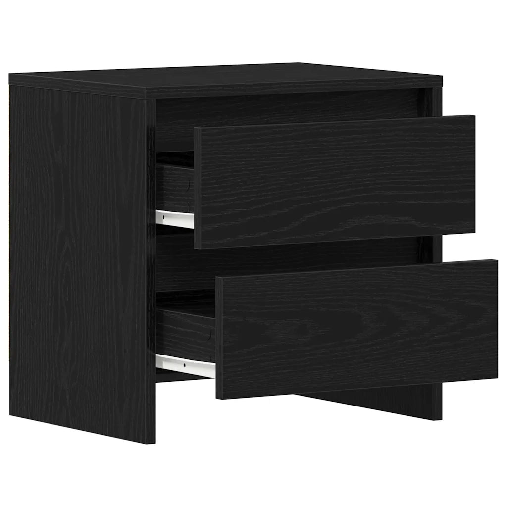 Armadio da Notte con cassetto Rovere Nero 45 x 34 x 44,5 cm 863357