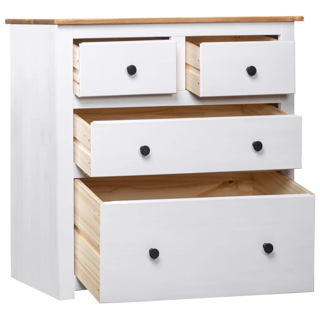 Buffet credenza cassettiera armadio mobile contenitore organizer per cucina soggiorno salotto 80 x 40 x 83 cm Pino gamma Panama bianco 02_0030519