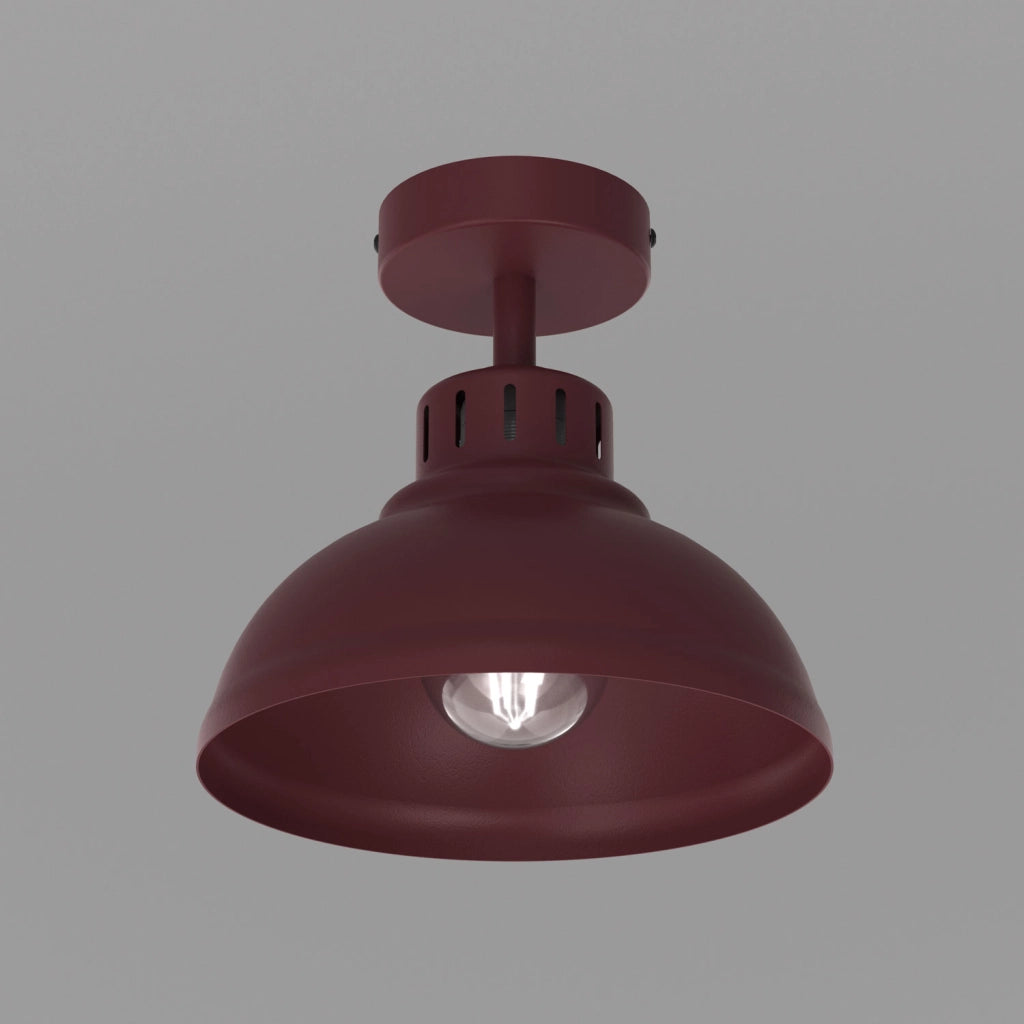 Plafoniera moderna Sven 1xE27 bordeaux metallo IP20