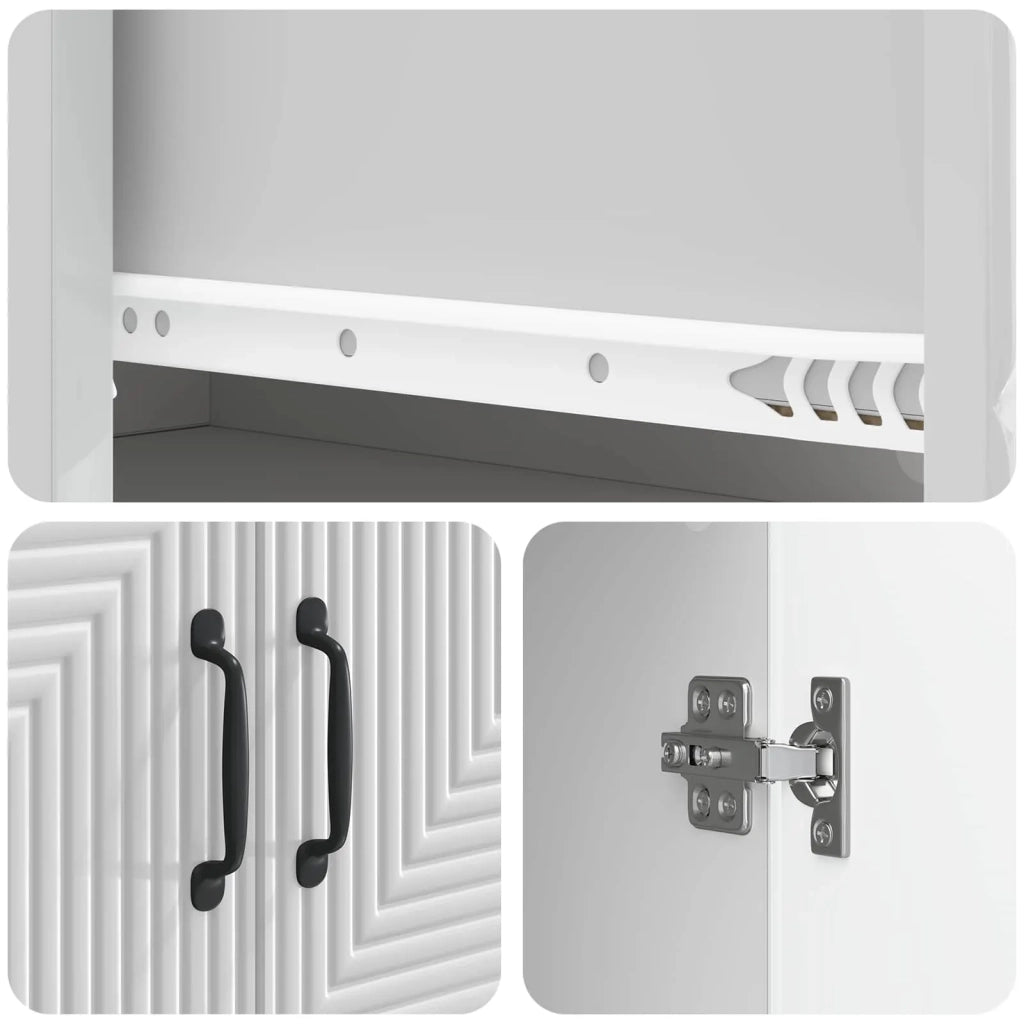 Set di armadi 2 pcs Bianco Lucido 66 x 34,5 x 89,5 cm