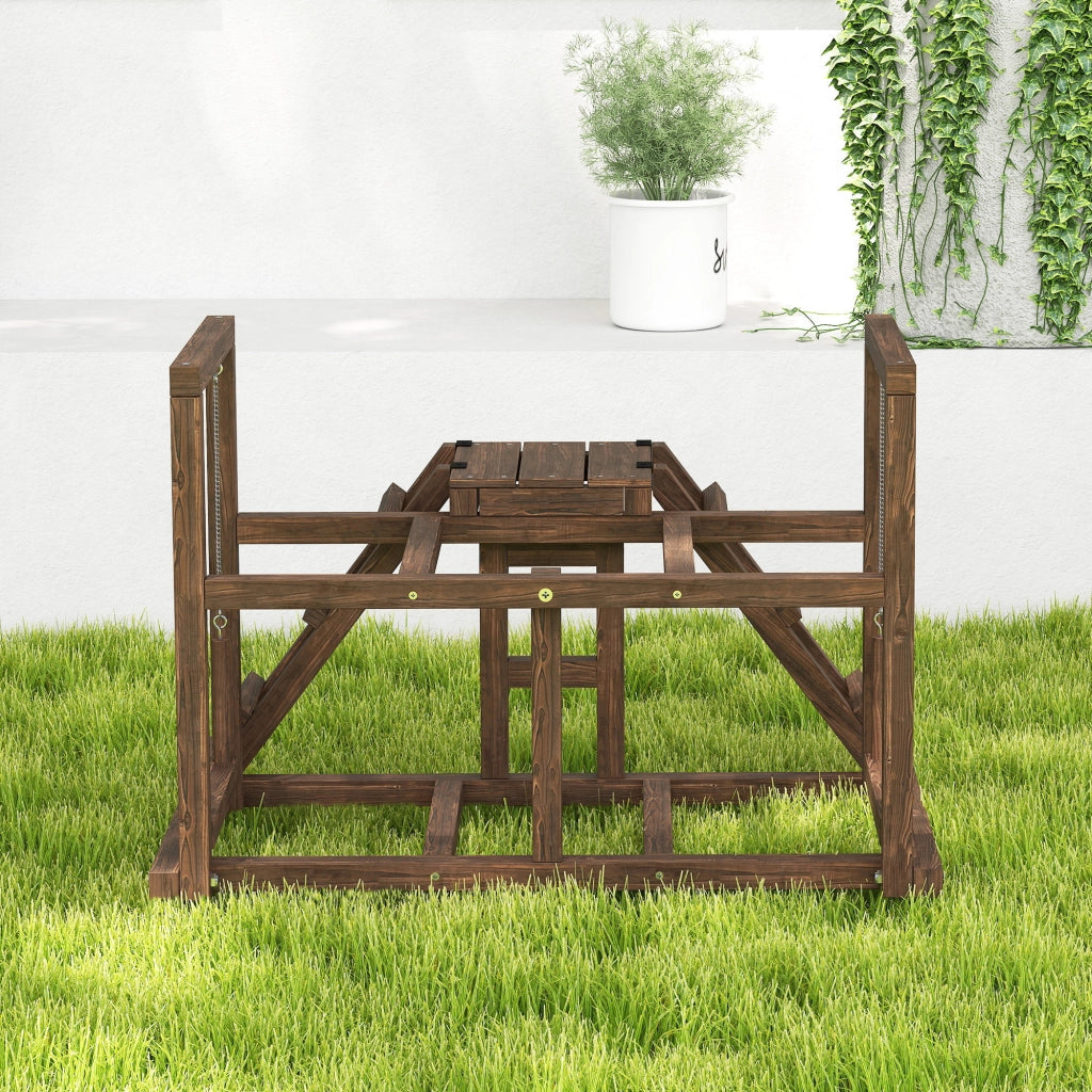 Gioco per bambini in legno con altalena e piattaforme ¨C zephmum ¨C 82x60x55 cm marrone
