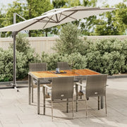 Set da Pranzo da Giardino 5 pz con Cuscini in Polyrattan Grigiocod mxl 100386