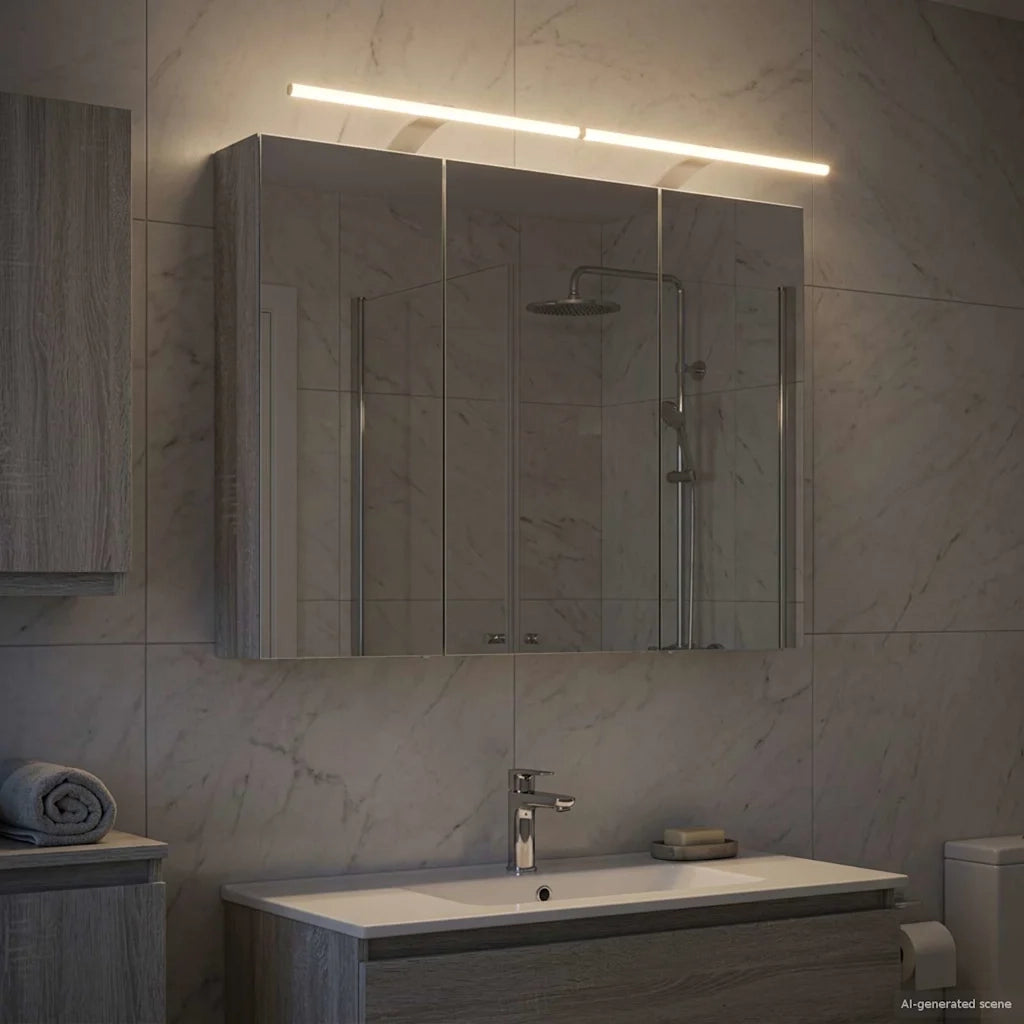 Mobiletto per specchio da bagno con lo scaffale Grigio Sonoma