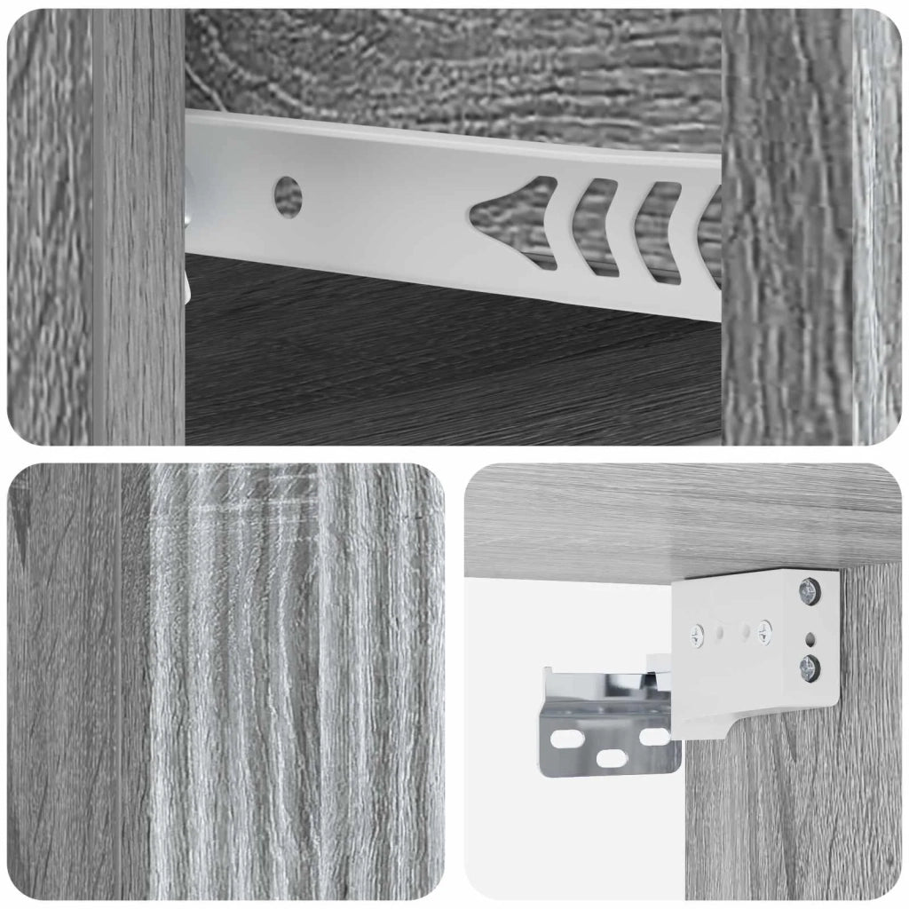 Mobiletto da notte a muro Grigio Sonoma 33 x 34,5 x 20 cm 898437