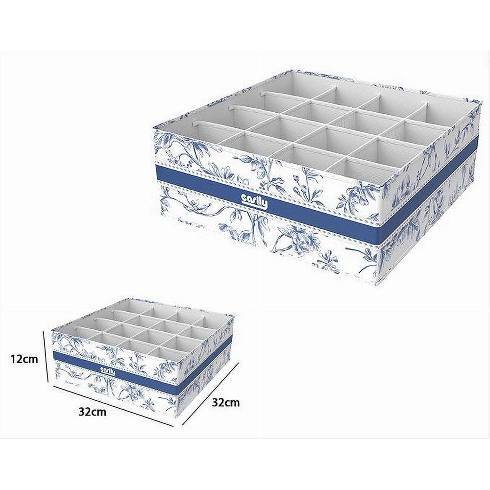 Trade Shop - Organizer Per Armadio 16 Scomparti Scatola Salvaspazio 32x32x12cm Fantasia 87332 -