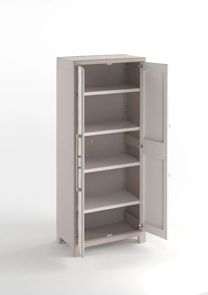 ARMADIO TUTTOPIANI IMPERMEABILE GULLIVER KETER  PPL SABBIA BEIGE 2 ANTE CM 80X44 H.CM 182