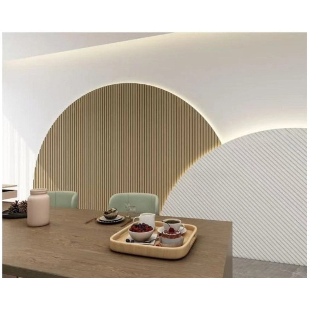 Trade Shop - Pannello Decorativo 3d Bianco 122x290 Cm Effetto Doghe Verticali In Ps -