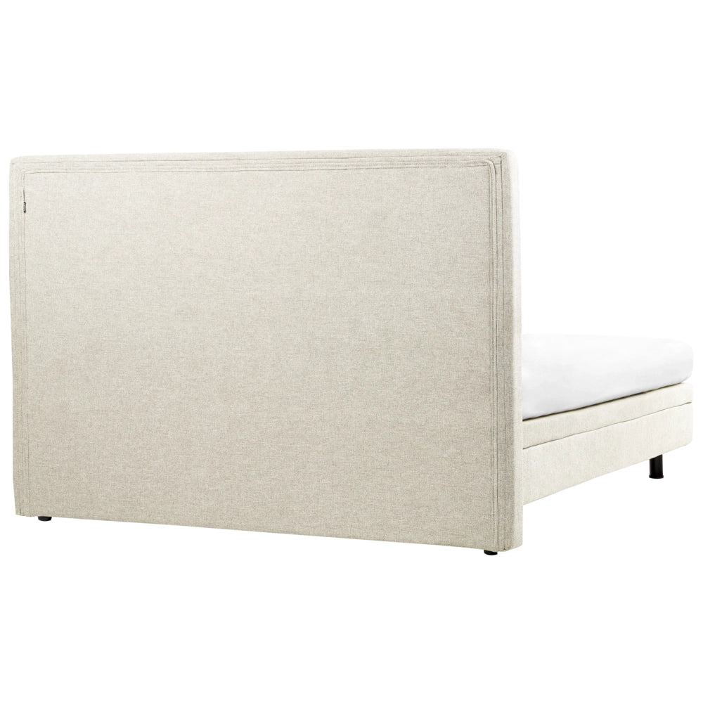 Letto Tessuto Beige chiaro Elettrico Regolabile con Telecomando 180 x 200 cm