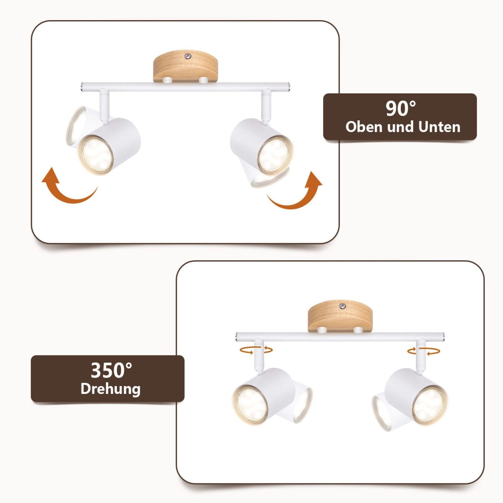 ZMH Faretto da soffitto neri moderni 2 fiamme GU10 per camera letto corridoio