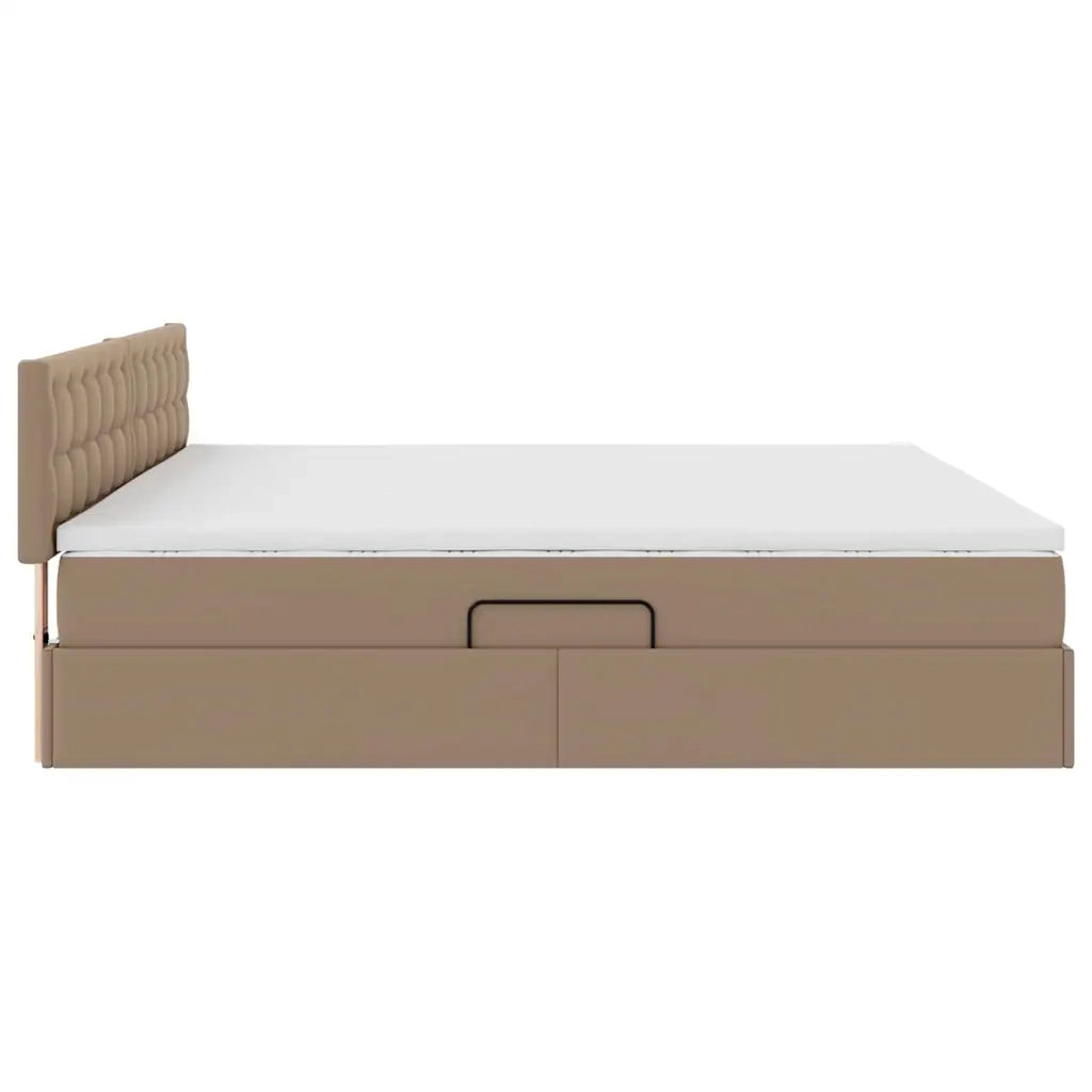 Letto con contenitore e materasso Cappuccino 200 x 200 cm